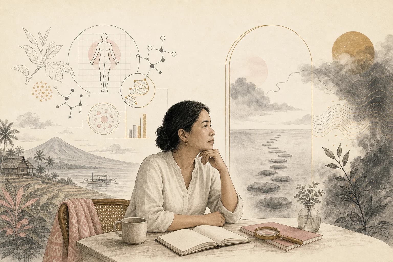 Editorial illustration for “What expensive longevity packages actually measure—and what they cannot promise,” created for Philippine readers.