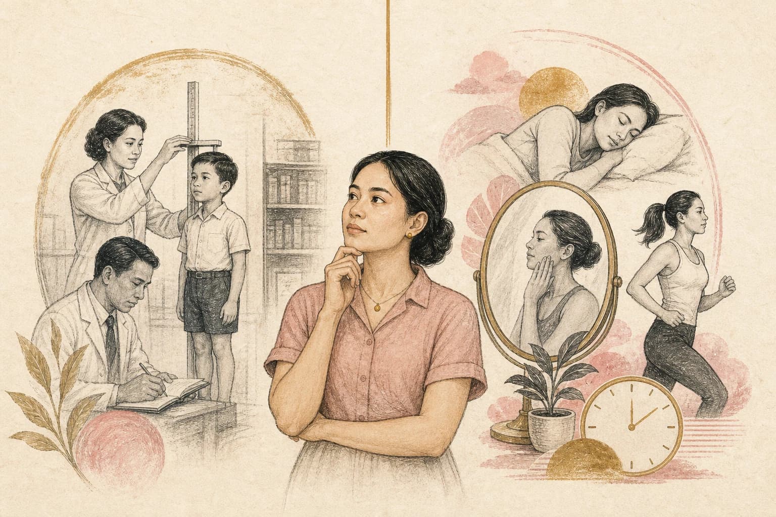 Filipino reader separating a historical pediatric record from modern anti-aging marketing