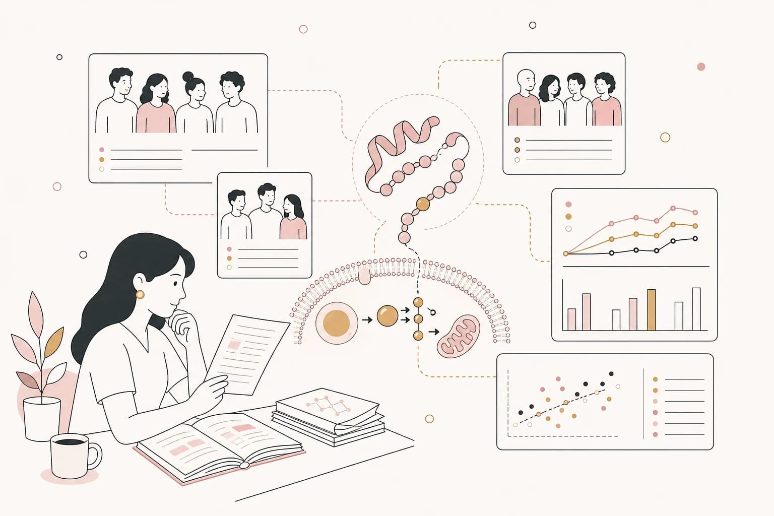 Editorial scene explaining AOD-9604 Study Review: Metabolic studies of a synthetic lipolytic domain (AOD9604) of human growth for Filipino readers