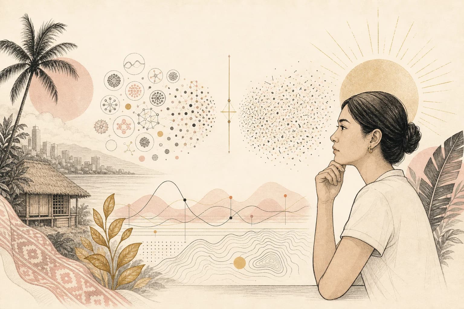 Editorial illustration for “Biomarker bundles in wellness clinics: useful data or impressive-looking noise?,” created for Philippine readers.