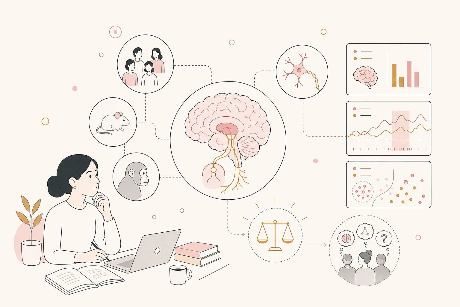 Editorial scene explaining Cagrilintide Study Review: A cross-species atlas of the dorsal vagal complex reveals neural mediators for Filipino readers