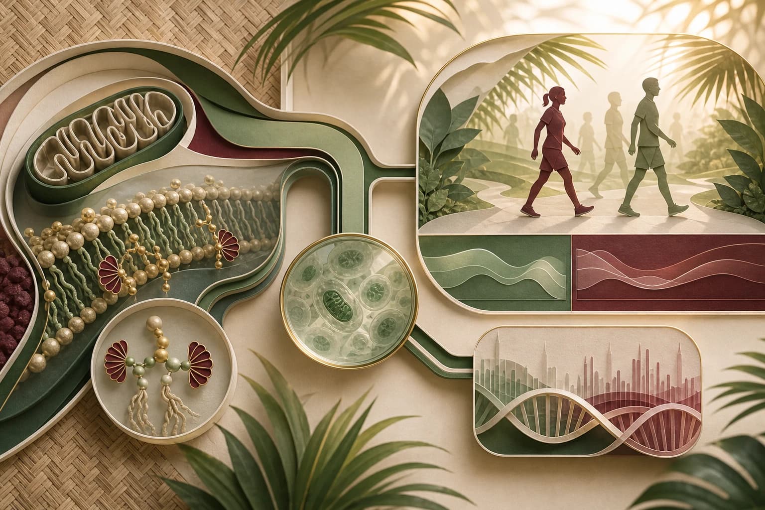 Evidence map linking cardiolipin mechanism to cell studies, human trials, and identity limits