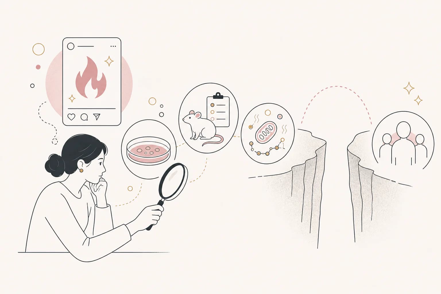 Editorial illustration for “What “fat-burning peptide” laboratory results really show,” showing a Filipino reader examining the research context.