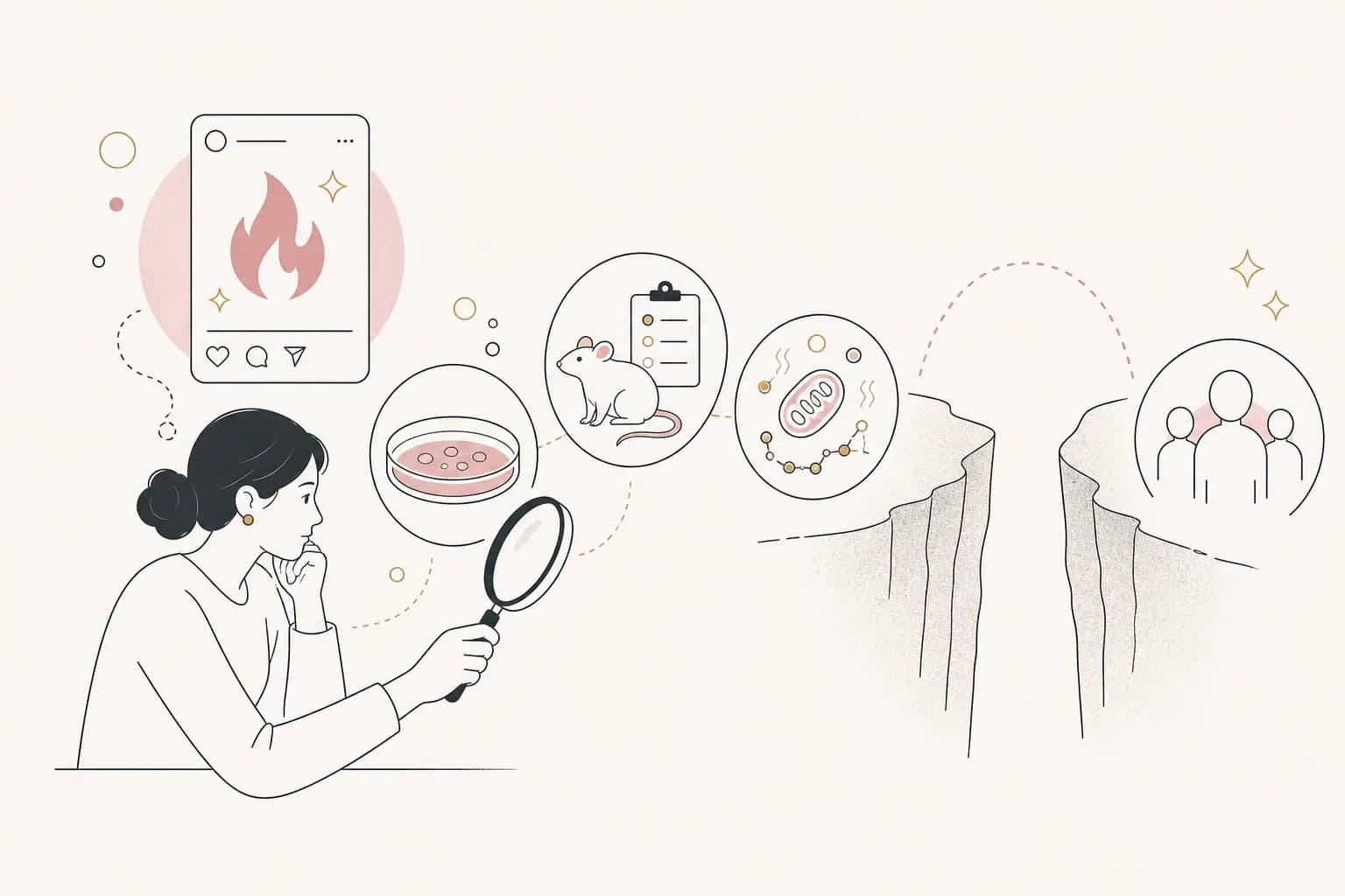 Editorial scene explaining “Fat-burning peptide” claims: what laboratory results can and cannot show for Filipino readers