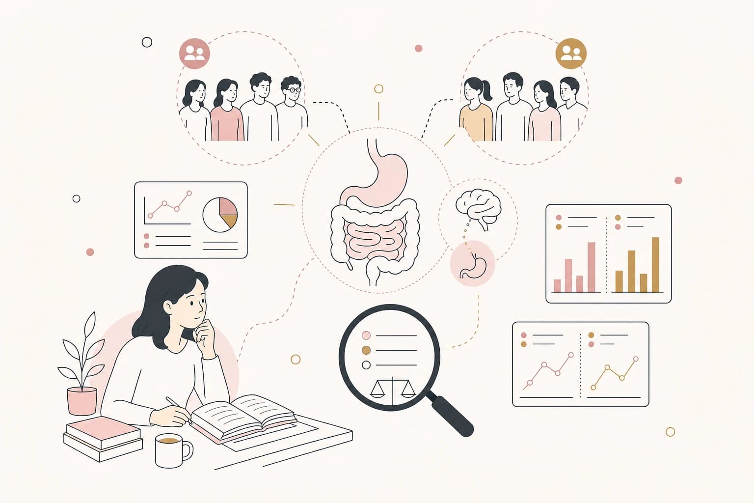 Editorial scene explaining GHK-Cu research record explained: Exploring the beneficial effects of GHK-Cu on an experimental model of colitis and the underlying mechanisms. for Filipino readers
