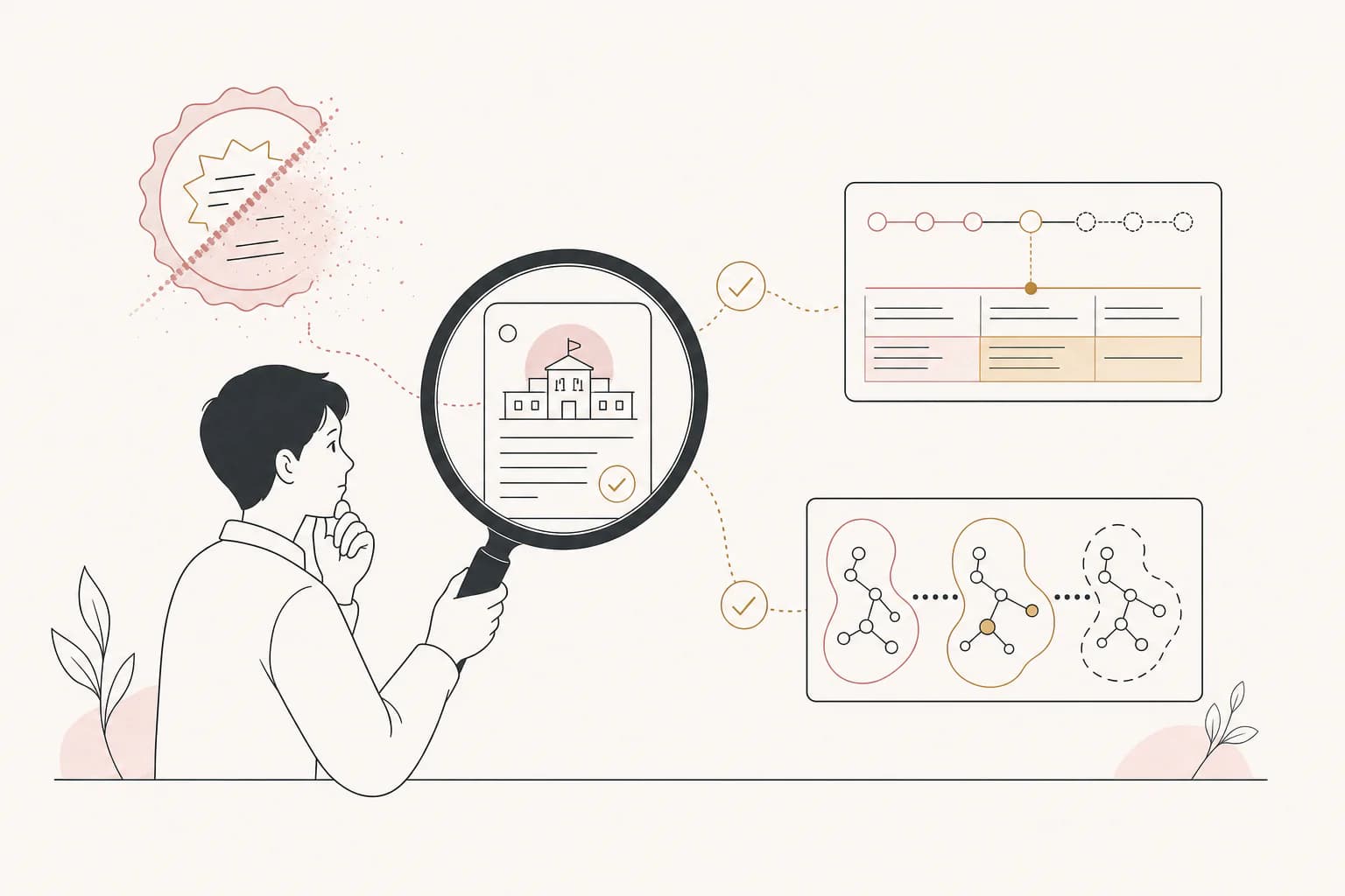 Editorial illustration for “How to spot a false “FDA-approved” claim about an investigational metabolic compound,” showing a Filipino reader examining the research context.