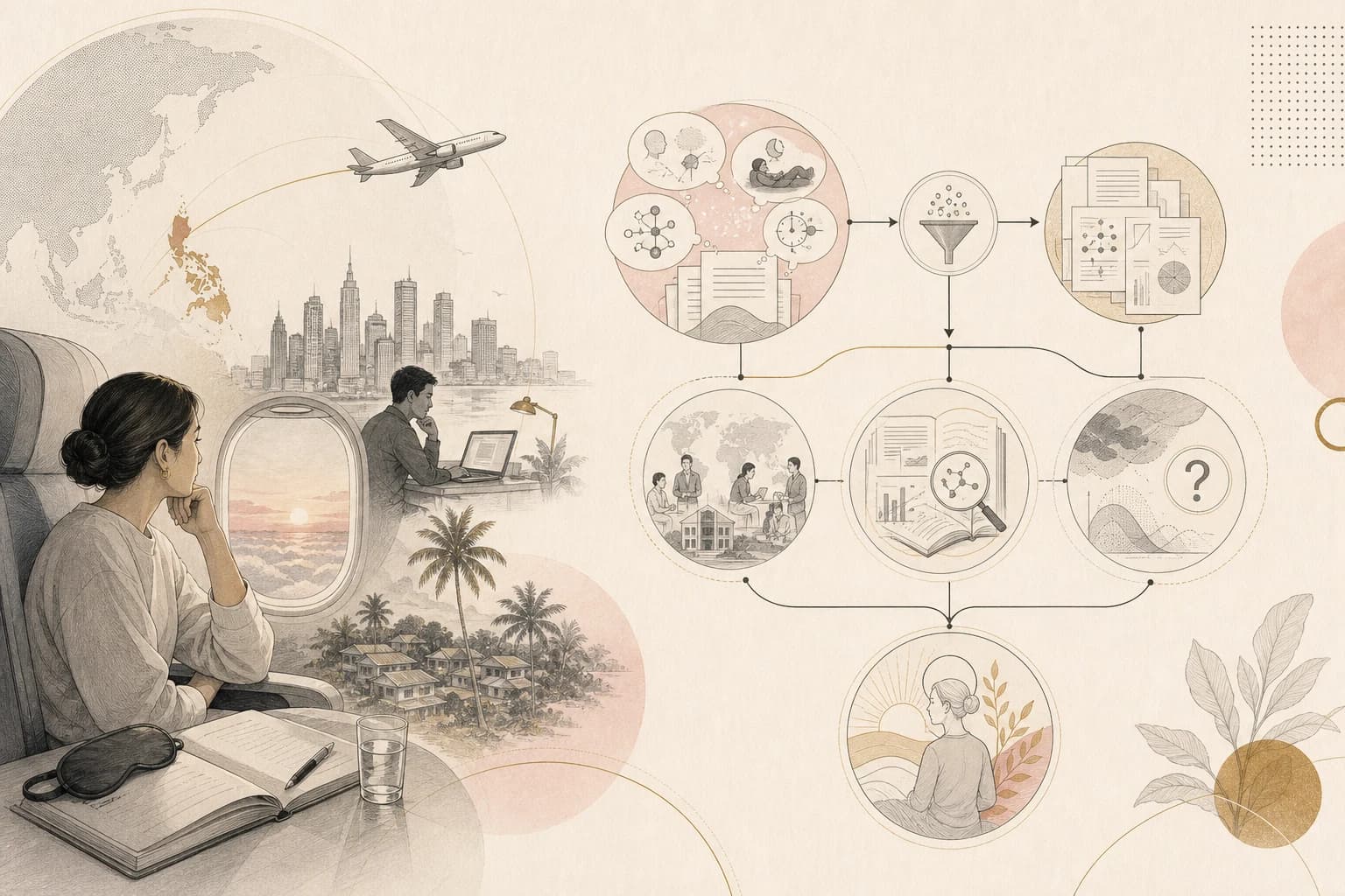 Evidence map separating claims, source verification, study context, and uncertainty for “Jet lag, overseas work, and sleep-peptide claims for Filipino travelers and OFWs.”