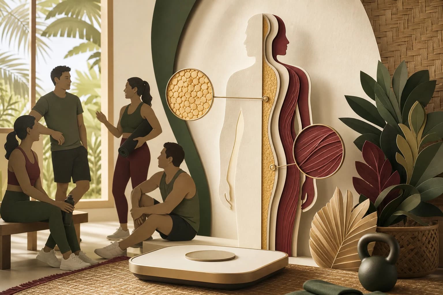 Filipino gym reader comparing scale weight with fat and lean-mass evidence