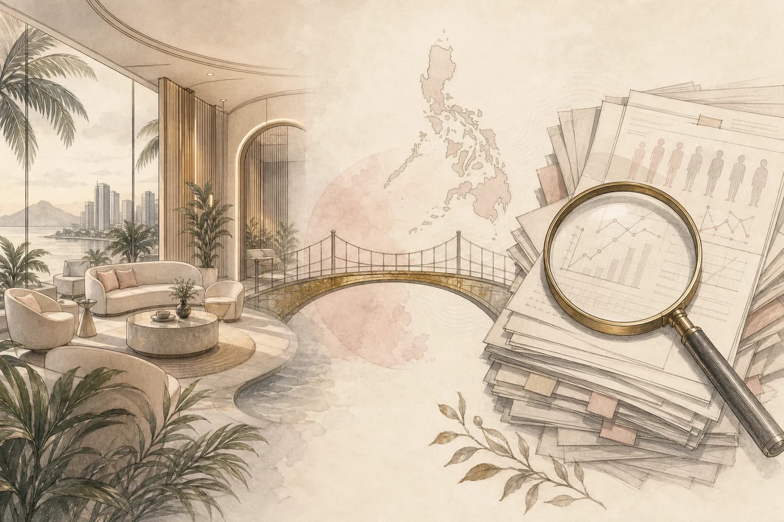 Editorial illustration comparing Philippine NAD+ lounge marketing with the available human research record.
