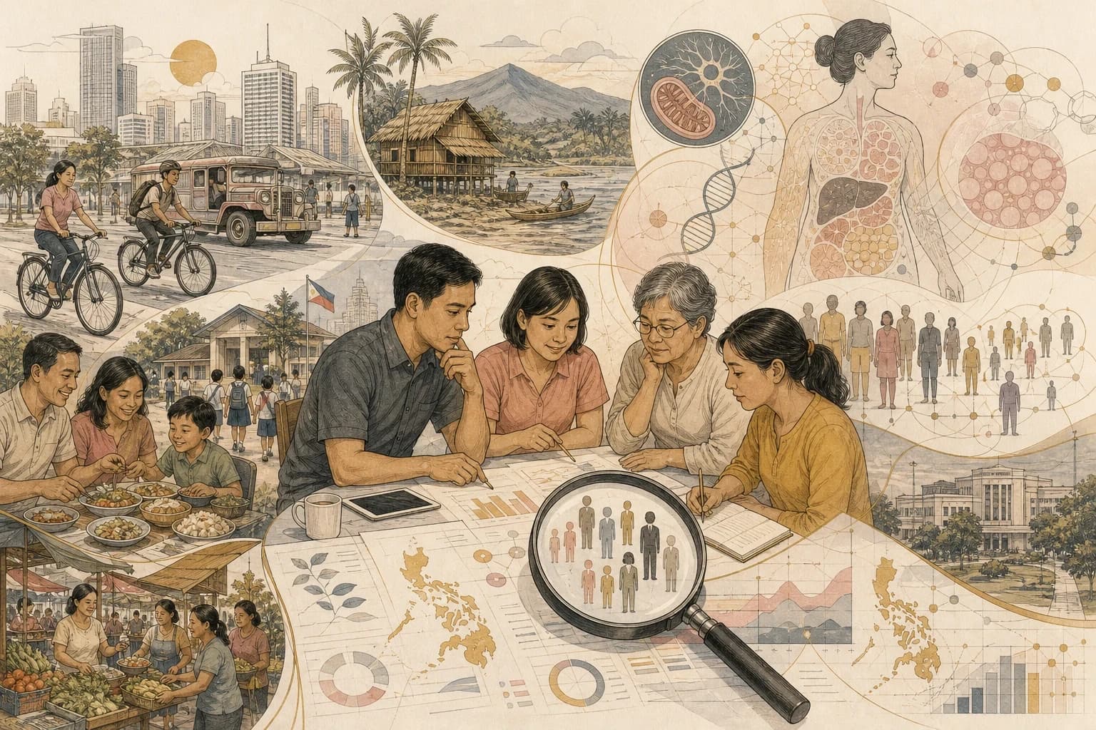 Editorial scene explaining Obesity and diabetes in the Philippines: why metabolic research attracts so much attention for Filipino readers