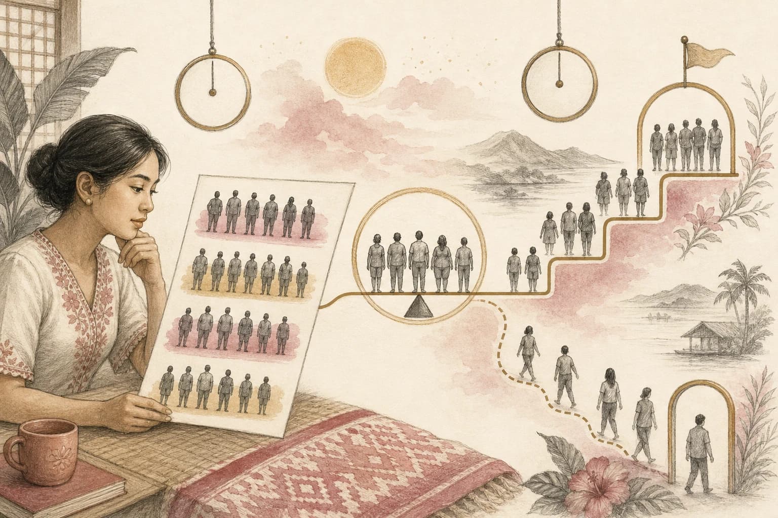 Filipino reader comparing trial averages, responder groups, and participant follow-up