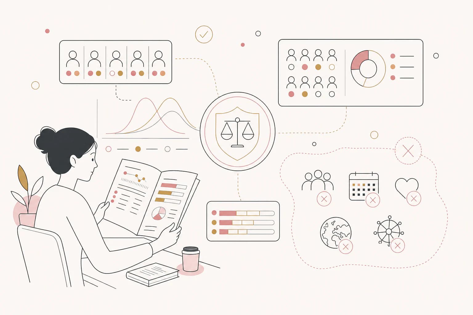Editorial illustration for “Reading the REDEFINE results: what CagriSema did and did not prove,” showing a Filipino reader examining the research context.