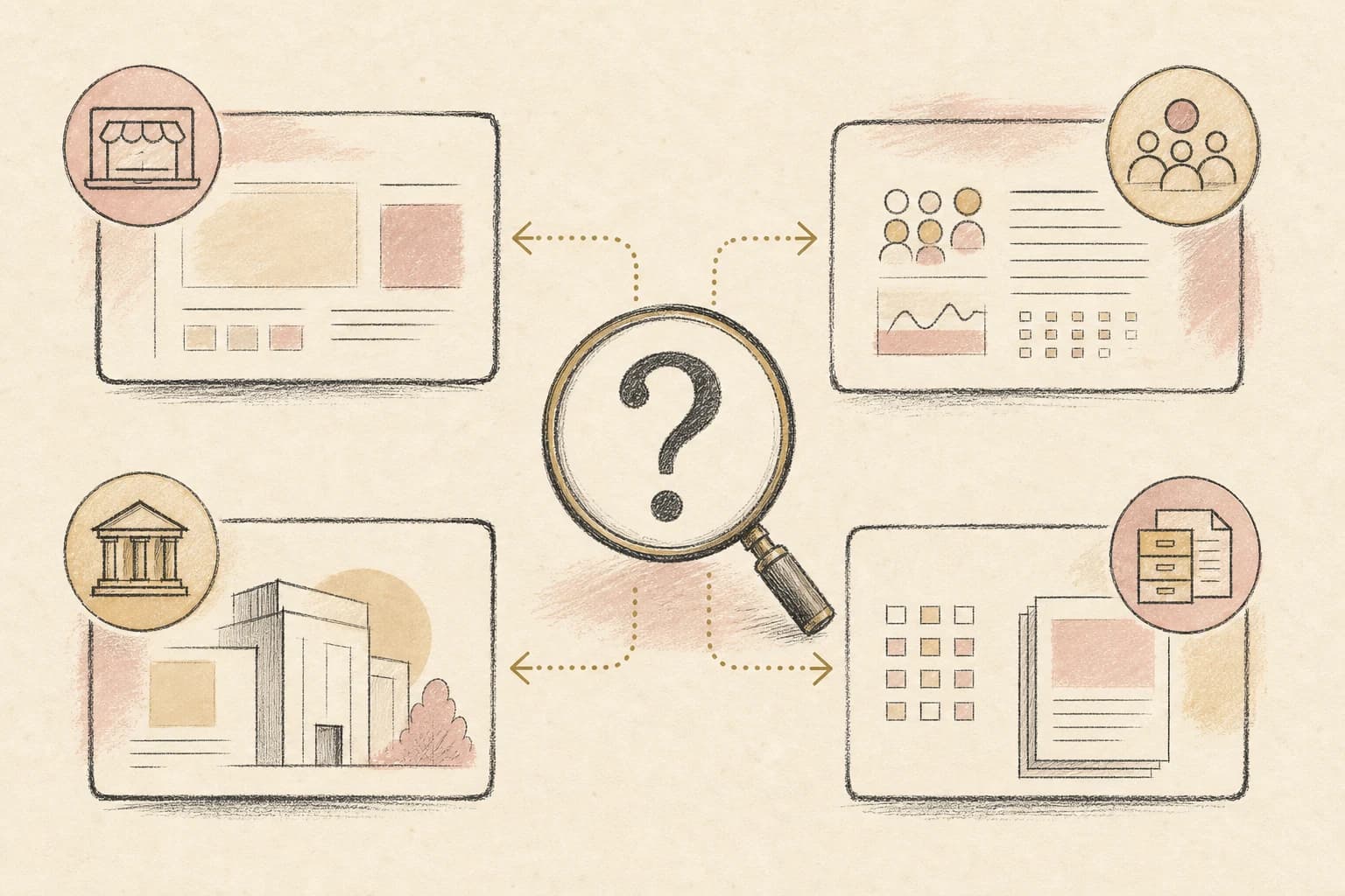 Evidence map separating a seller listing, a clinical-trial record, an establishment license, and a product registration.