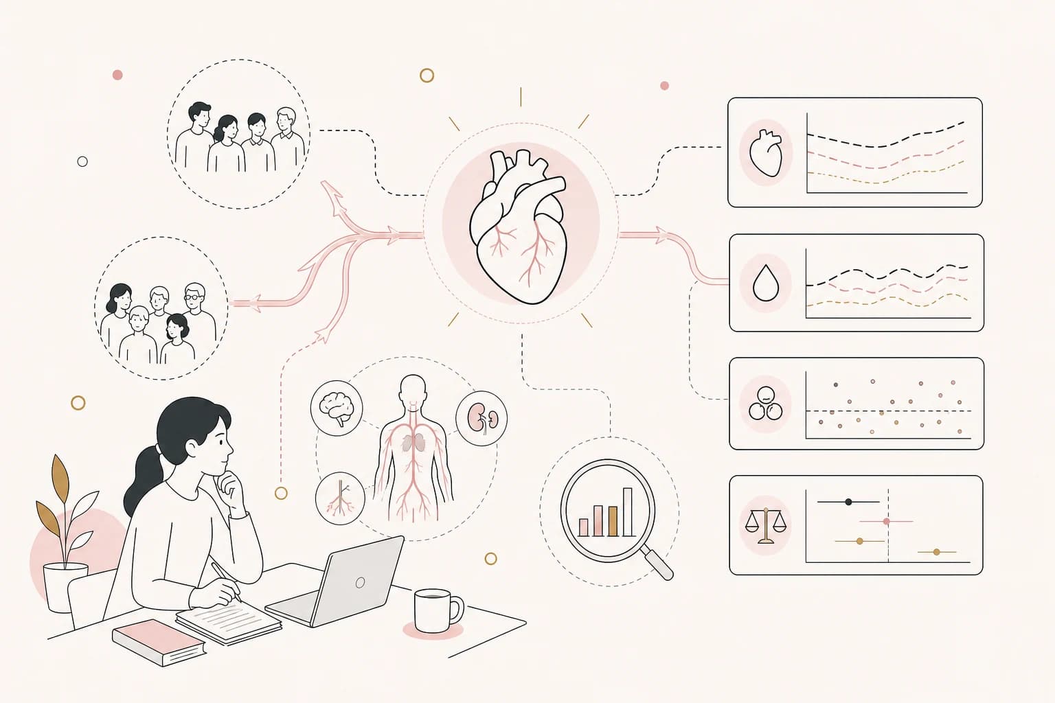 Editorial scene explaining Semaglutide Study Review: Comparative 24-month cardiovascular outcomes and biomarker trajectories for Filipino readers