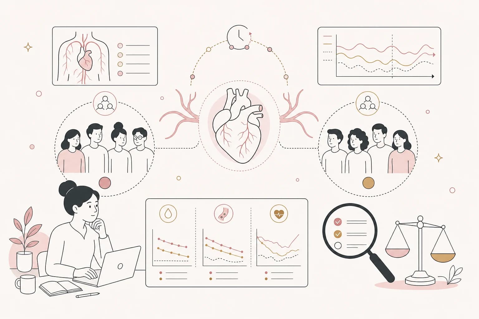 Editorial scene explaining Semaglutide Study Review: Comparative 24-month cardiovascular outcomes and biomarker trajectories for Filipino readers