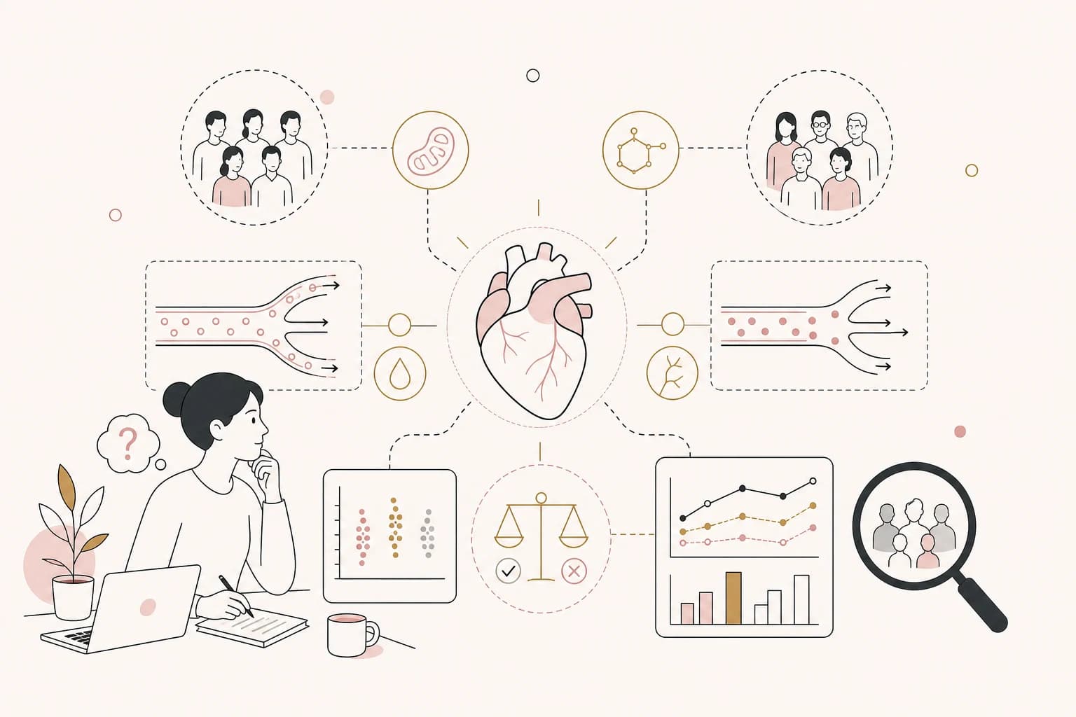 Editorial scene explaining SS-31 Study Review: Elamipretide (SS-31) and Nicotinamide Mononucleotide (NMN) Combination Therapy for Filipino readers