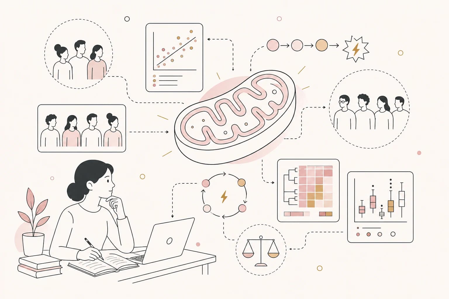 Editorial scene explaining SS-31 Study Review: Identifying responders to elamipretide in Barth syndrome: Hierarchical clustering for Filipino readers