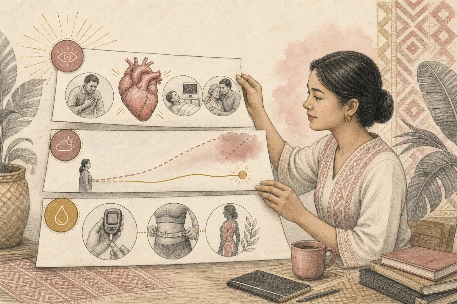Filipino reader separating predicted cardiovascular risk from directly measured heart events