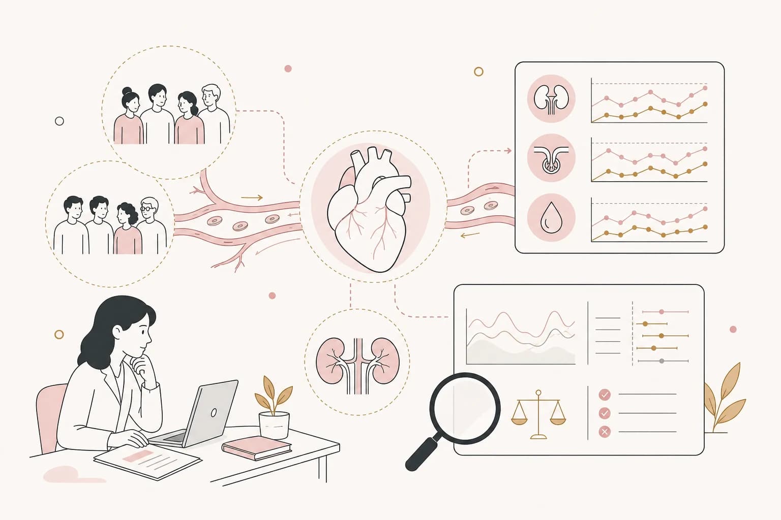 Editorial scene explaining Tirzepatide research record explained: Association of Tirzepatide With Kidney Parameters in Participants With Obesity and Prediabetes From SURMOUNT-1 for Filipino readers