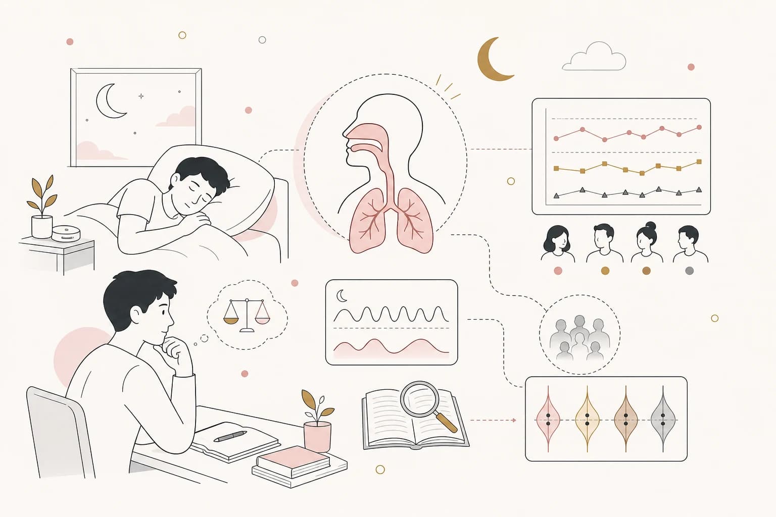 Editorial scene explaining Tirzepatide research record explained: Effect of GLP-1 Receptor Agonists and Tirzepatide on Obstructive Sleep Apnea Severity: A Systematic Literature for Filipino readers