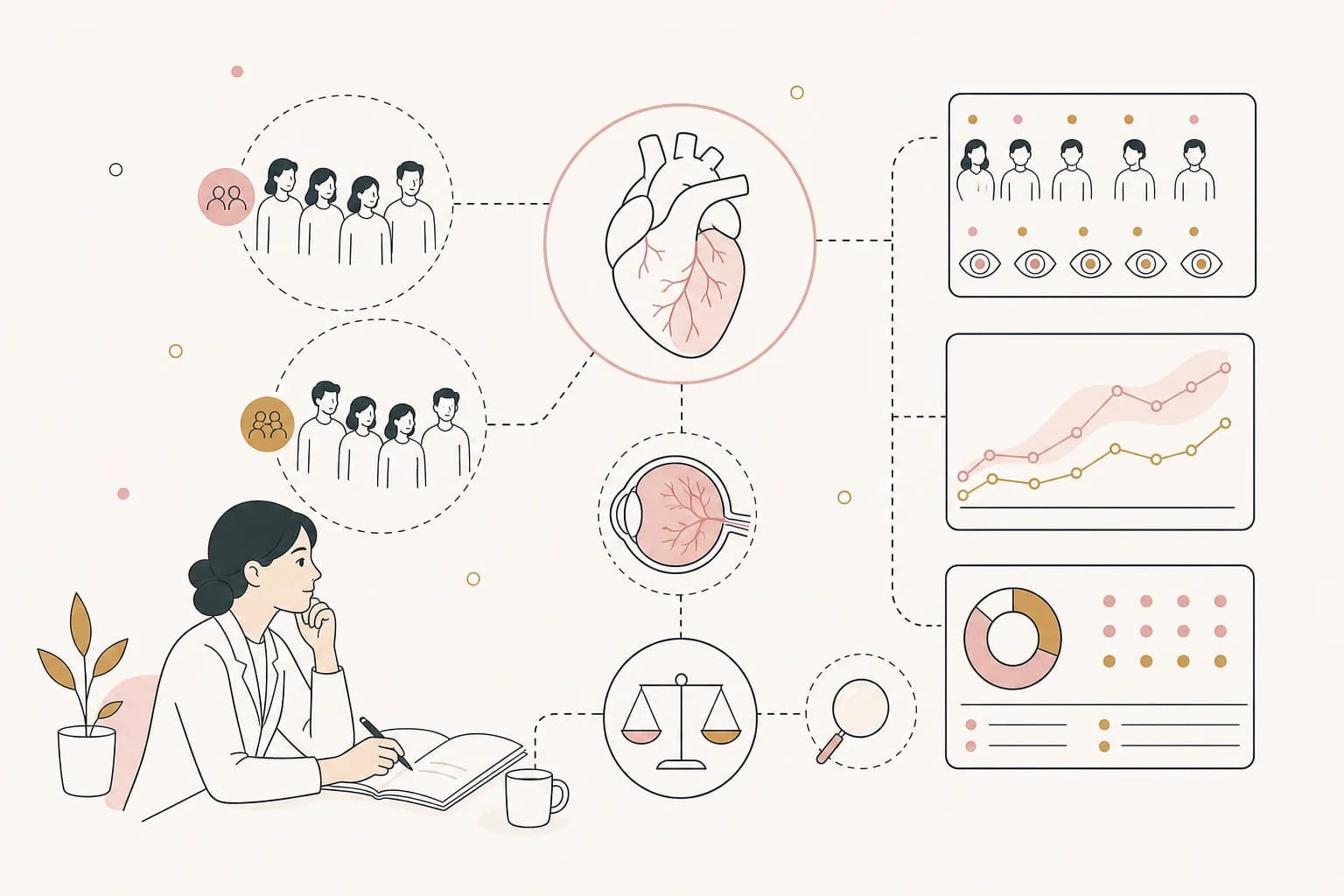 Editorial scene explaining Tirzepatide research record explained: Incident Diabetic Retinopathy after Adjunctive Tirzepatide Treatment for 1 Year in Adults with Type 1 Diabetes for Filipino readers