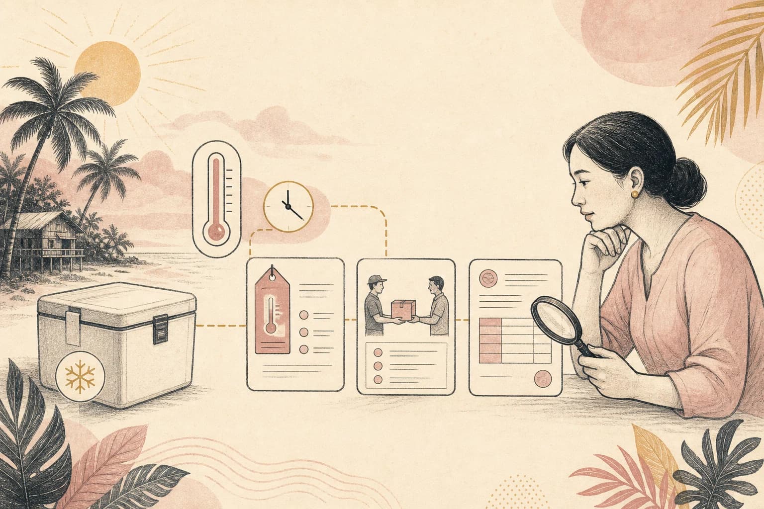 A Filipino reader reviewing cold-chain records and regulatory details before accepting a seller's storage claim.