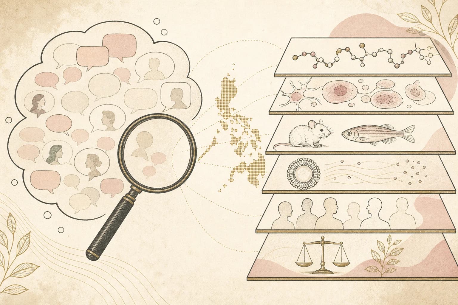 Editorial illustration for a Filipino reader’s guide to the research context around KPV.